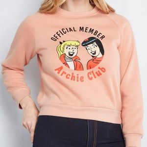 Modcloth Archie Club Graphic Sweatshirt (Peach)